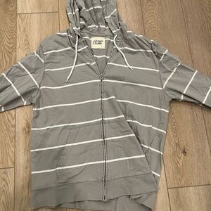 Old Navy Gray and White Hoodie